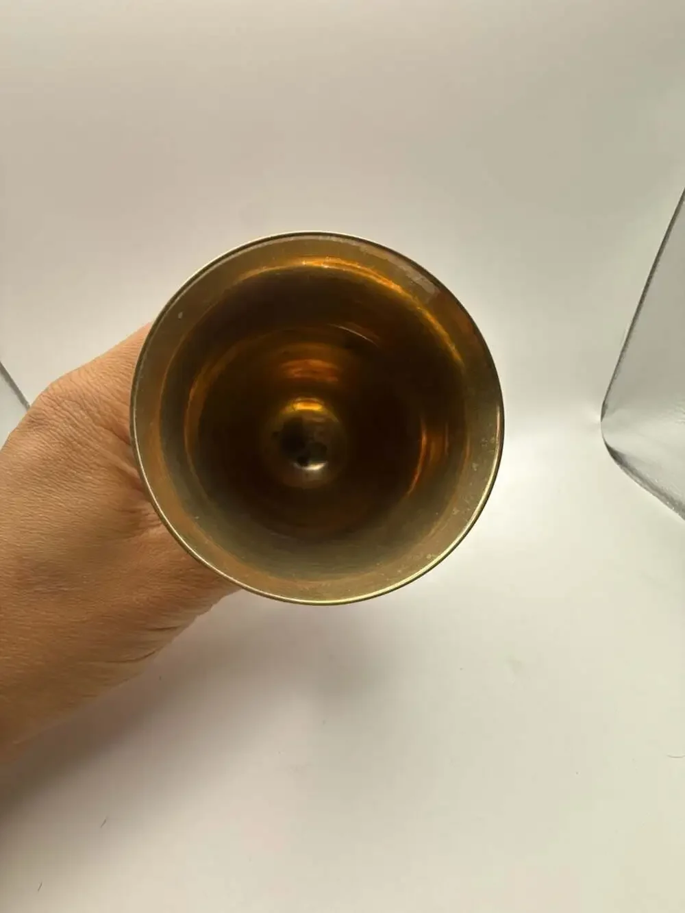 Vintage Solid Brass Flared Mouth Wine Goblet